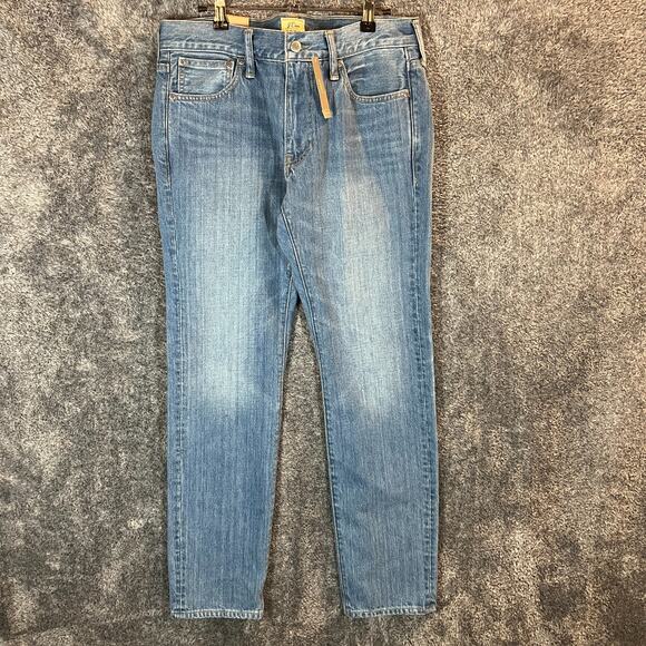 J Crew Jeans Mens 30x30 Light Wash 484 Slim Fit 100% Cotton Midrise Denim New - Picture 1 of 10